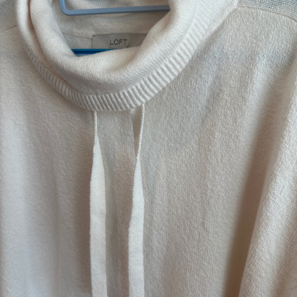 LOFT Cream Cowl Neck Sweater - Picture 4 of 8